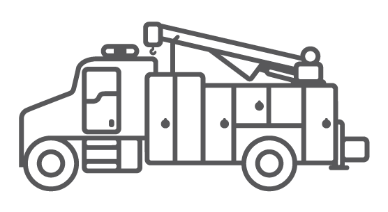 ORO M6 illustrated mechanic truck body icon.