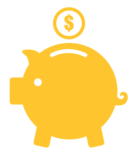 Life cycle icon, piggy bank with money.